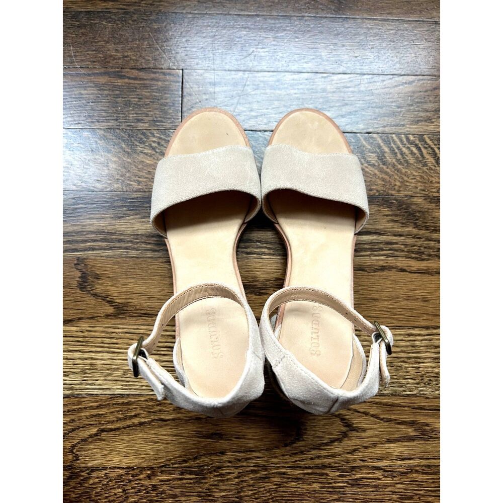Soludos Capri Block-Heel Raffia & Suede Sandals Nude Women's Size 6.5 - Picture 8 of 12